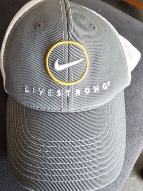 Nike Gray Mesh Livestrong Cap with Yellow Ring